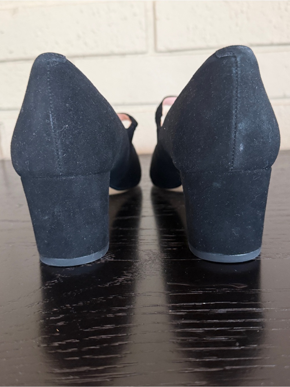 NEW Kate Spade New York Malia Black Suede Maryjane Pumps Heels Size 7 Preppy - Picture 4 of 6